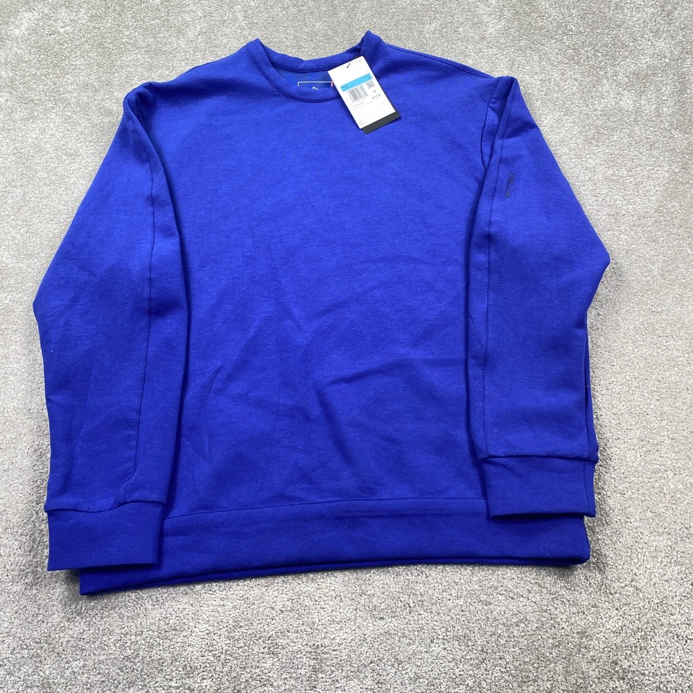 Nike Dri Fit Mens Training Crewneck Sweatshirt Blue 247 Size M HQ6964